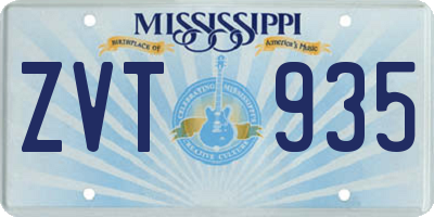 MS license plate ZVT935