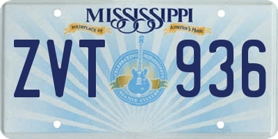 MS license plate ZVT936