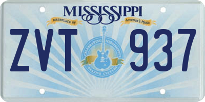 MS license plate ZVT937