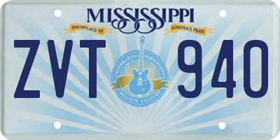MS license plate ZVT940