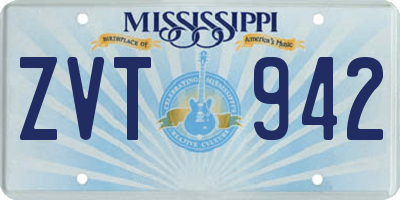 MS license plate ZVT942