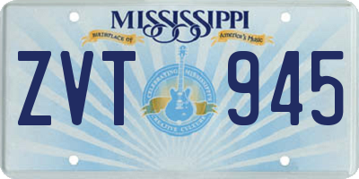 MS license plate ZVT945