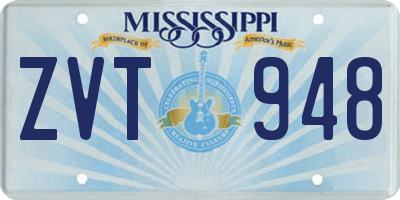 MS license plate ZVT948