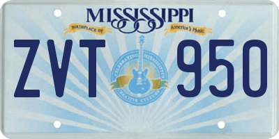 MS license plate ZVT950
