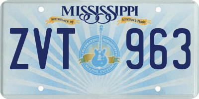 MS license plate ZVT963