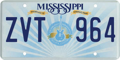 MS license plate ZVT964
