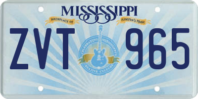 MS license plate ZVT965