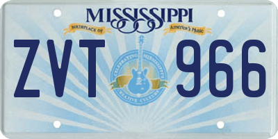 MS license plate ZVT966