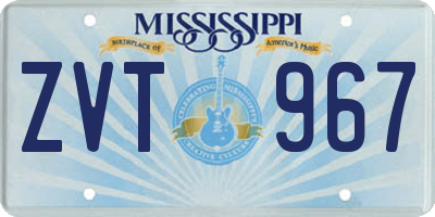 MS license plate ZVT967