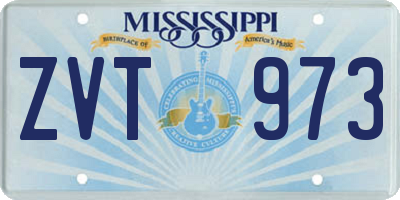 MS license plate ZVT973