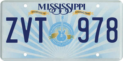 MS license plate ZVT978