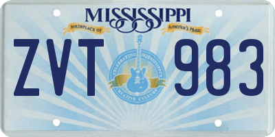 MS license plate ZVT983