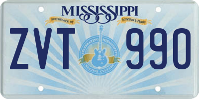 MS license plate ZVT990