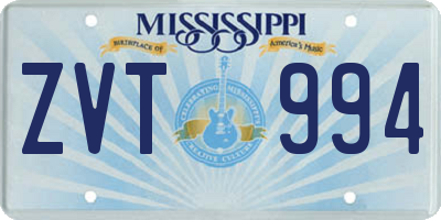 MS license plate ZVT994