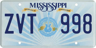 MS license plate ZVT998