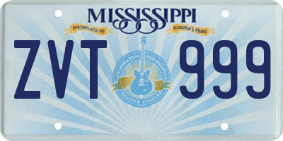 MS license plate ZVT999