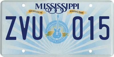 MS license plate ZVU015