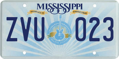 MS license plate ZVU023
