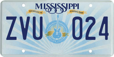 MS license plate ZVU024