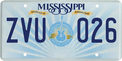 MS license plate ZVU026