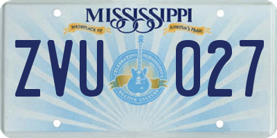 MS license plate ZVU027