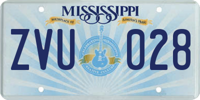 MS license plate ZVU028