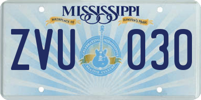 MS license plate ZVU030