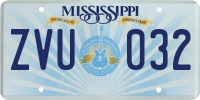 MS license plate ZVU032
