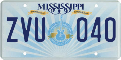 MS license plate ZVU040