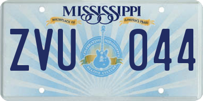 MS license plate ZVU044