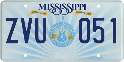MS license plate ZVU051