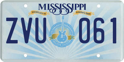 MS license plate ZVU061