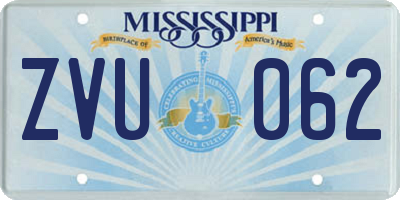 MS license plate ZVU062