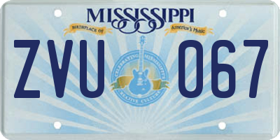 MS license plate ZVU067