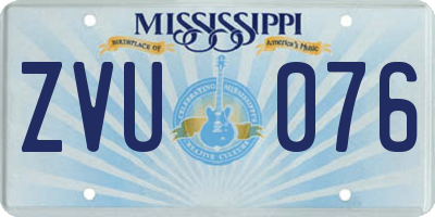 MS license plate ZVU076