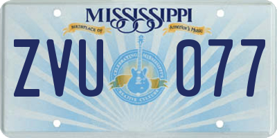 MS license plate ZVU077