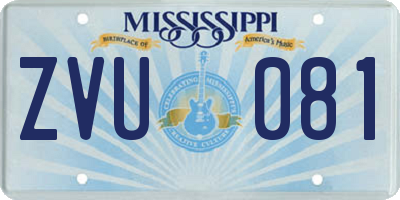 MS license plate ZVU081