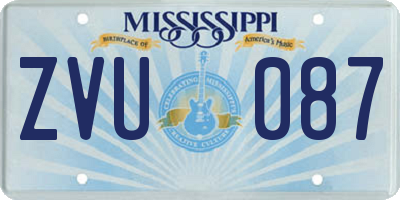 MS license plate ZVU087