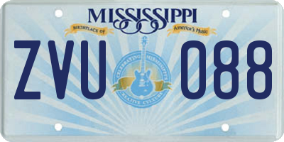 MS license plate ZVU088