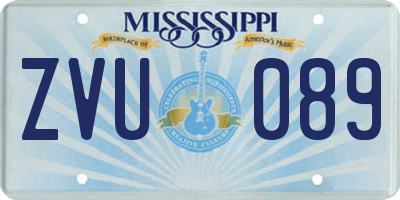MS license plate ZVU089
