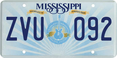 MS license plate ZVU092