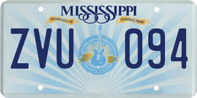 MS license plate ZVU094