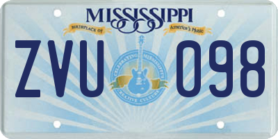 MS license plate ZVU098