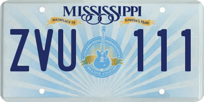 MS license plate ZVU111