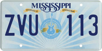 MS license plate ZVU113