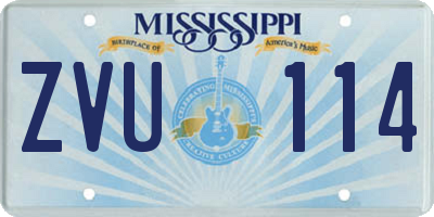 MS license plate ZVU114
