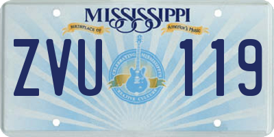 MS license plate ZVU119