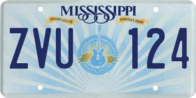 MS license plate ZVU124