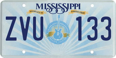 MS license plate ZVU133