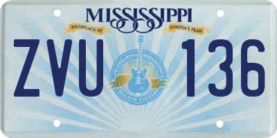 MS license plate ZVU136